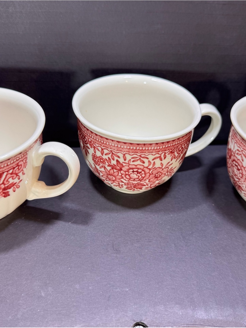 Red Floral Ceramic Teacup - Classic Home Dining